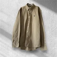 U.S. POLO ASSN. ベージュ ボタンダウン シャツ L
