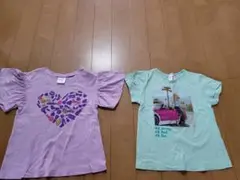 2枚セット キッズ Tシャツ 薄紫 薄緑