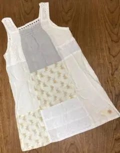【未着用】ワンピース パッチワーク ナチュラル サイズ130