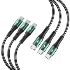 ① USB-C to USB-C ケーブル 1m+1m+2M 3本　　　急速充電