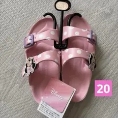 【新品タグ付】Disney ミニーちゃん　サンダル　水色　20㎝