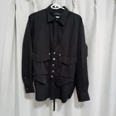 黒い長袖ベストドッキングシャツ