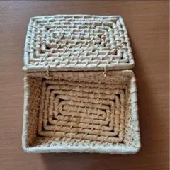 ナチュラルカラー 蓋付きバスケット