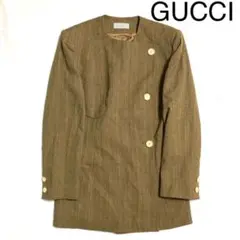 定価20万円 レディース ノーカラージャケット イタリア製 総裏 お洒落 バブル