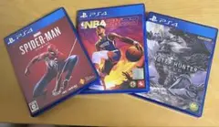 ゲーム3点セット　スパイダーマン　2k23 モンハンワールド