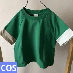 ‼️8/15まで限定出品‼️【COS】 半袖Tシャツ　ラグランスリーブ　グリーン