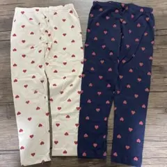 西松屋　レギンス　キッズスパッツ2点セット ハート柄