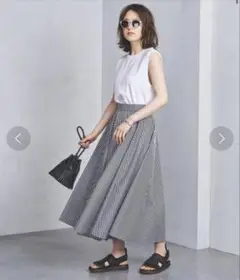 UNITED ARROWS　ギンガムチェックフレアスカート
