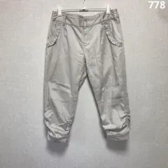 【IMAGE】ベージュ クロップドパンツ フリル付きポケット 裾ギャザー　６４