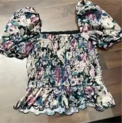 rienda リエンダ 花柄フリルトップス