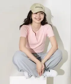 フライスヘンリーTシャツ フリーサイズ