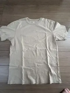ベージュ コットン クルーネック Tシャツ