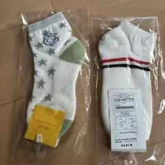 星柄とロゴ刺繍のレディースソックス