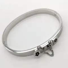 新品!高品質 316L ステンレス シルバー バングル 花柄 レディース メンズ