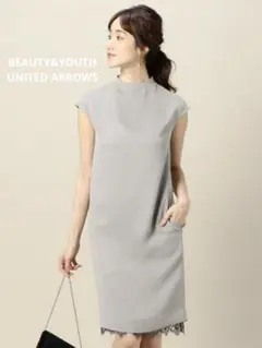 ☆ BEAUTY&YOUTH ボトルネック ヘムレース ドレス ワンピース　M