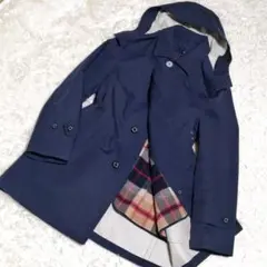 美品☆マッキントッシュ ステンカラーコート ライナー付き ネイビー 38