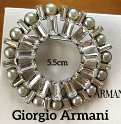 美品Giorgio Armani パールとクリスタルのブローチ