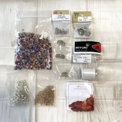 ビーズ　スパンコール　ビーズステッチ糸　シャワーピアス　ボールチップ