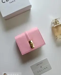 CELINE ピンク 三つ折り財布