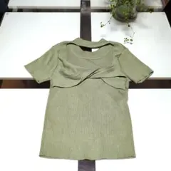 ANAP胸元クロス　リブニットトップス美品FREEサイズ