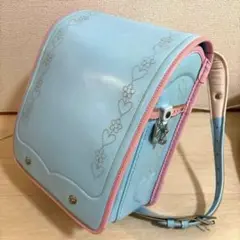 水色と可愛いハート刺繍ランドセル