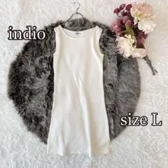 indio ノースリーブワンピース（L ）シンプル　立体感　細身