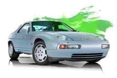 【額入り2Lイラスト】PORSCHE 928 S4 FRONT01
