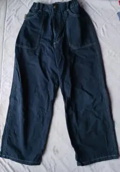 ダークブルー ストレートパンツ 150cm