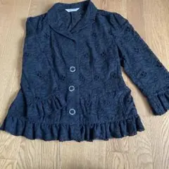 mila schön 花柄刺繍 ブラウス 黒