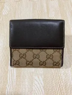 グッチ Wホック 財布 二つ折り ミニ財布 ハート GGキャンバス
