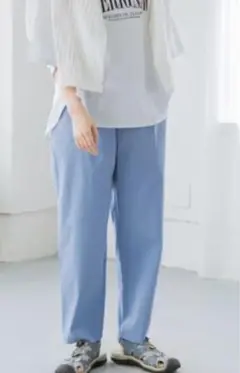 studio CLIP ライトブルー カジュアルパンツ 4L