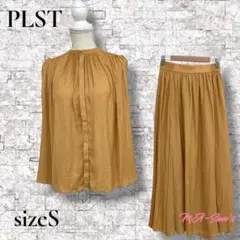 ☆美品☆ PLST セットアップ ノースリーブ ギャザー ウエストゴム S,XS