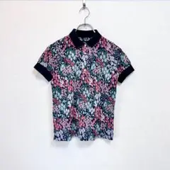 【極美品】PEARLY GATES パーリーゲイツ 総柄 半袖ポロシャツ ゴルフ