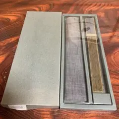 木製扇子 グレー収納ケース付き