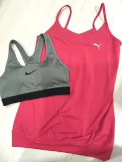 【夏セール8/11まで】Nikeとプーマのブラトップとピンクトップスセット