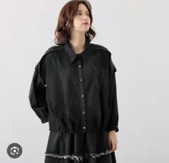 Bell Denim ベルデニム　レース切替　デザインシャツ　S-M