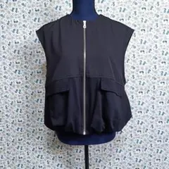 イシカワラボ★ヒトミ　ストレッチジョーゼット　バルーンシルエットジレ　黒　Ｍ