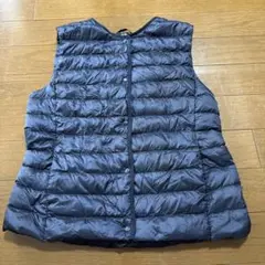 UNIQLO ネイビー キルティングダウンベスト Lサイズ　インナーダウンベスト