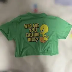 未使用 Tweety Bird クロップドTシャツ 緑色