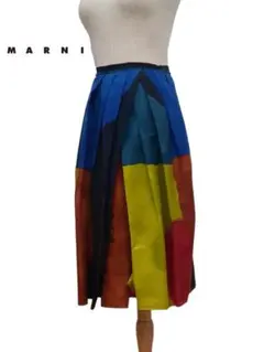 ★ MARNI マルニ イタリア製 配色 バルーン プリーツ ロング スカート