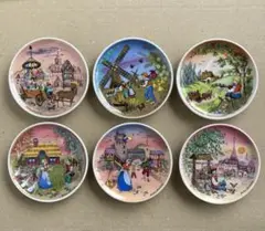 グロリアファインポーセリン　グリム童話　ババリア　アンティーク　絵皿　6枚セット