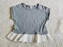 Gap グレー フリル 半袖シャツ 110cm