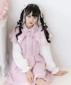ピンク ロリータ ケープワンピース お嬢様お姫様 量産型 夢展望 ディアマイラブ