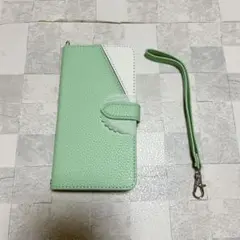 BASIO 3 KYV43 ケース カバー 手帳型 京のれん グリーン