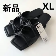 ジーユー　GU リボンヒールミュール　XLサイズ　新品　ブラック