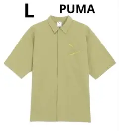 【新品未使用】PUMA シアサッカーシャツ　メンズ　Lサイズ　タグ付き