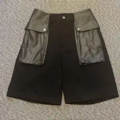 Jent Louis Leather Pocket Baggy Shorts