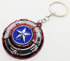キャプテン・アメリカ　回転　メカニック　レッド　キーリング　キーホルダー