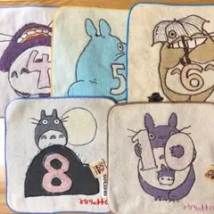 トトロ マンスリー 刺繍ミニハンドタオル 5枚セット