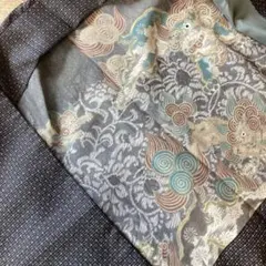 ハンドメイド　生地　大島　絹　手織りの生地ではりがあります